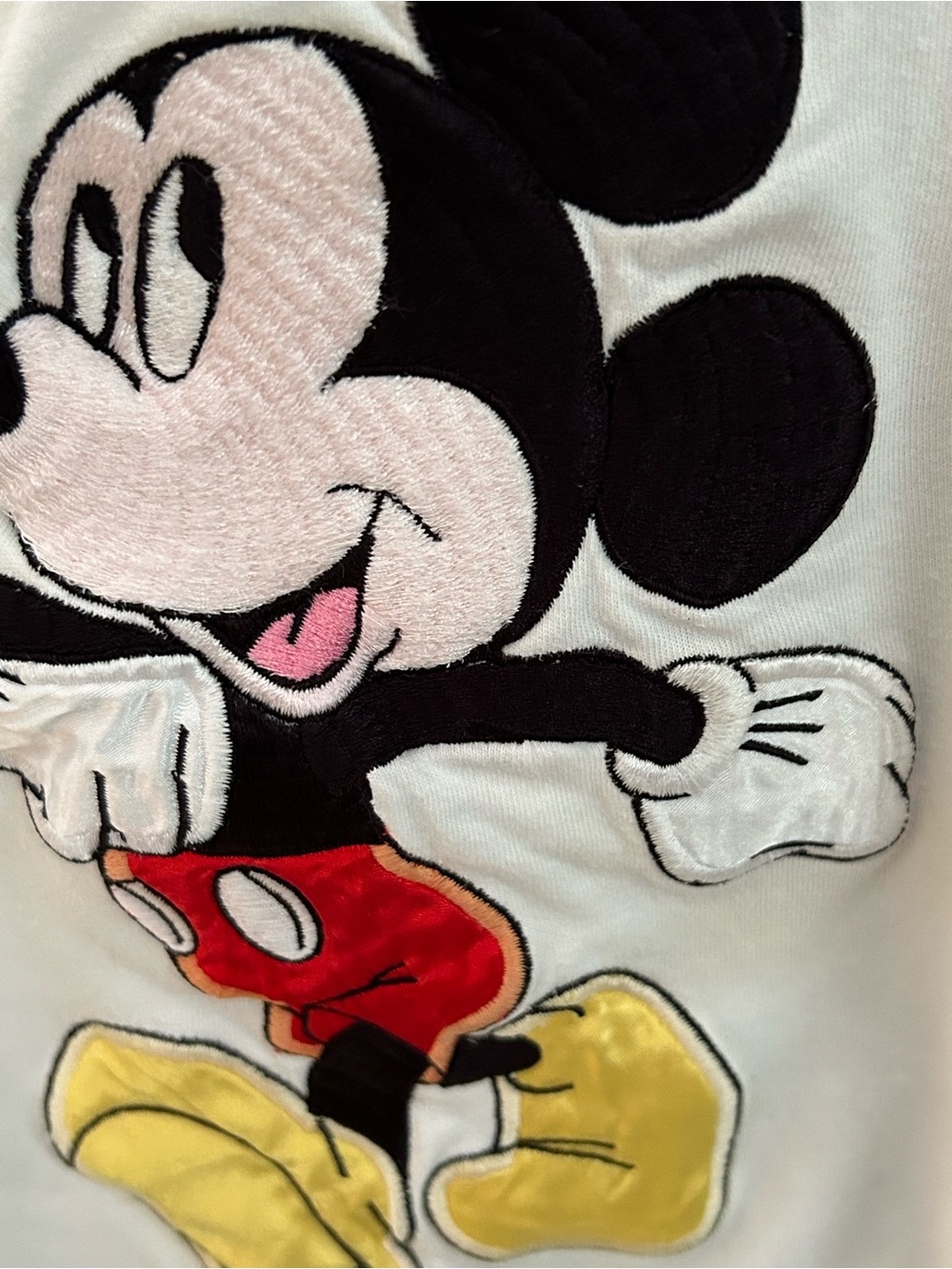 Disney White Mickey Mouse Graphic Tee w Accents Vintage Whimsy XL EUC Cartoon - Picture 8 of 14